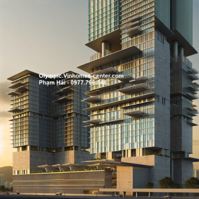thiết kế mặt ngoài toà nhà vinhomes olympic - hình ảnh minh họa dự án