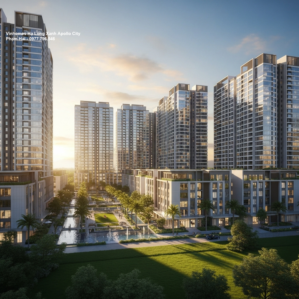 Cộng đồng cư dân Vinhomes Hạ Long Xanh – Biểu tượng sống đỉnh cao tại Vinhomes Apollo City 1 Phối cảnh tổng thể dự án