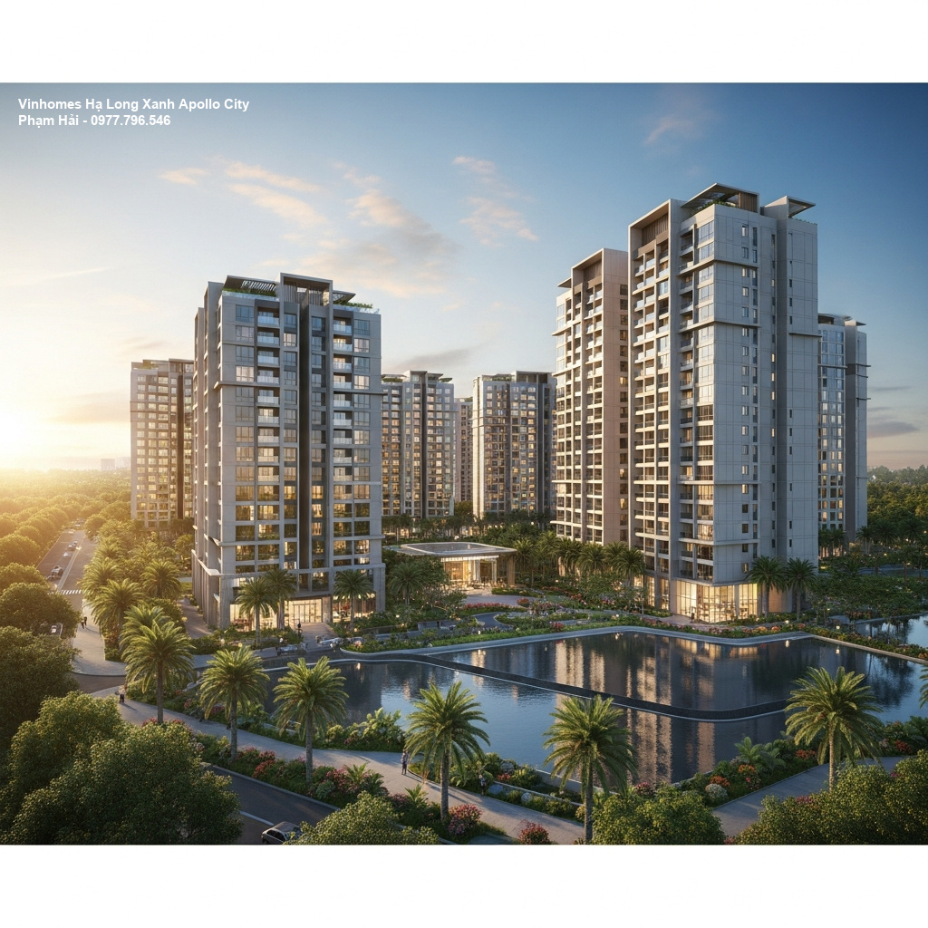 Hồ cảnh quan Vinhomes Hạ Long Xanh – Tuyệt tác sống giữa lòng kỳ quan 1 Phối cảnh tổng thể dự án