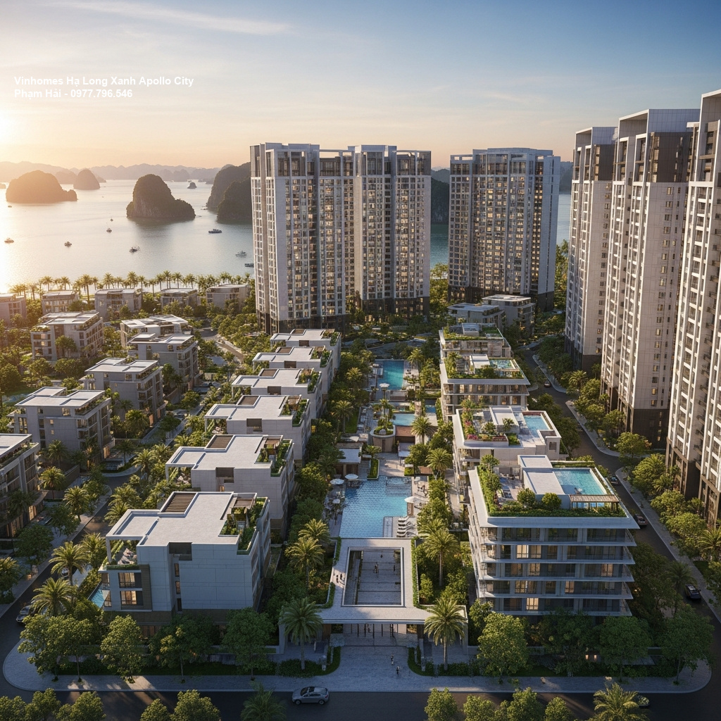 Tổng quan Vinhomes Hạ Long Xanh - Siêu đô thị biểu tượng của tương lai tại Quảng Ninh 1 Phối cảnh tổng thể dự án
