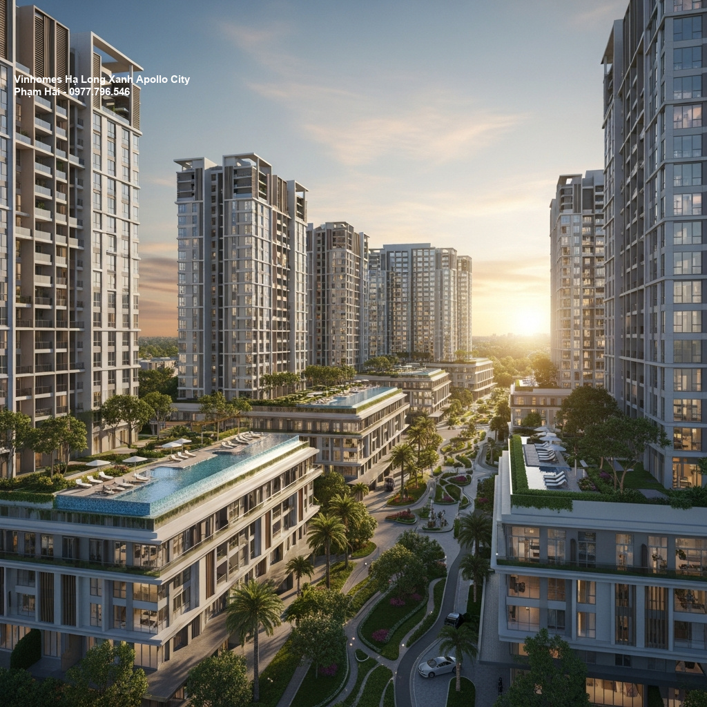 Tác Động Nhà Ga Bắc–Nam Đến Giá Vinhomes Hạ Long Xanh 1 Phối cảnh tổng thể dự án